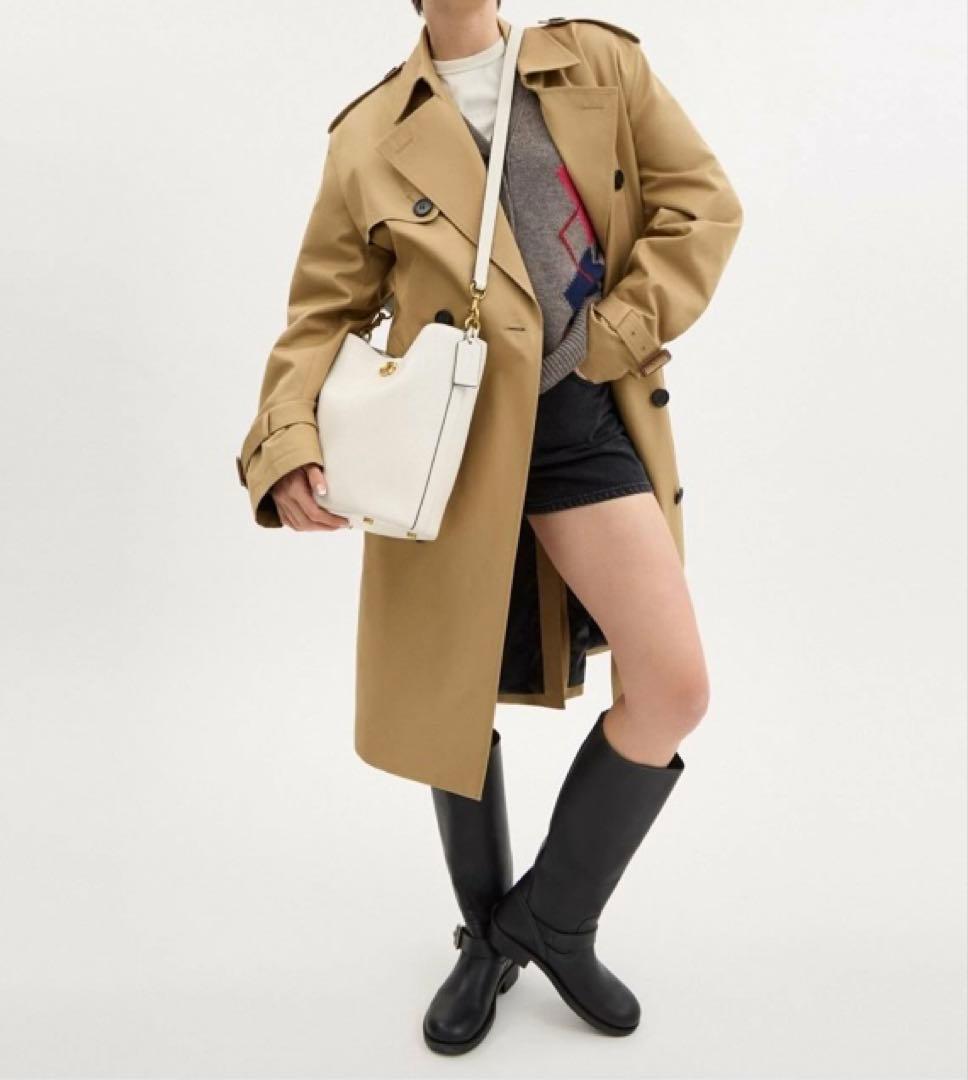 一度のみ！大きいサイズ coach ウィロウソフトバケットバッグ ホワイト