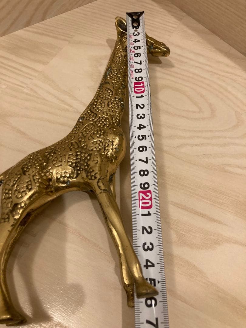 ブラス製キリンの彫刻 2体セット