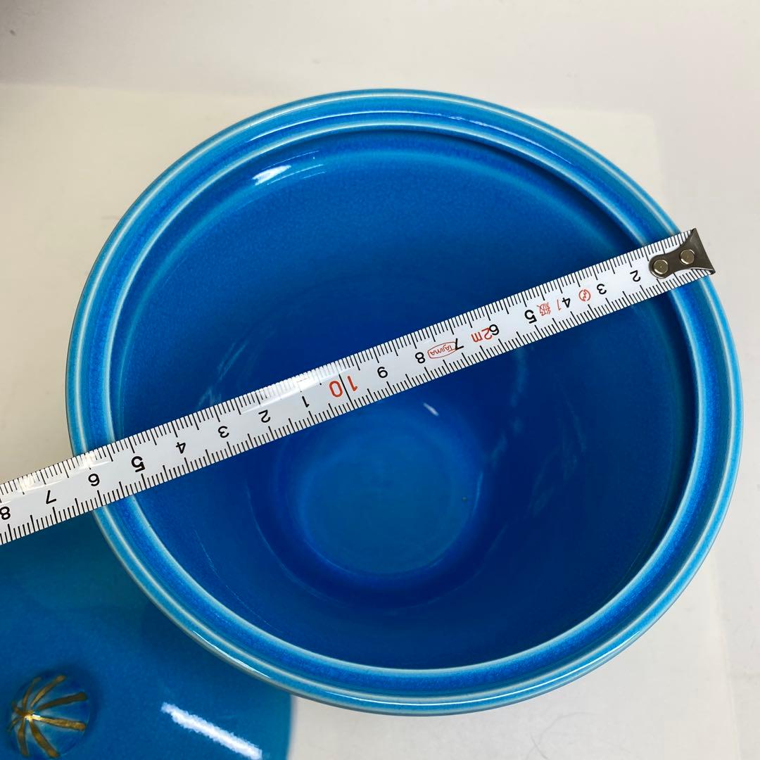 御室窯　浅黄交趾末広水指　共箱　東さ7-1115☆2F