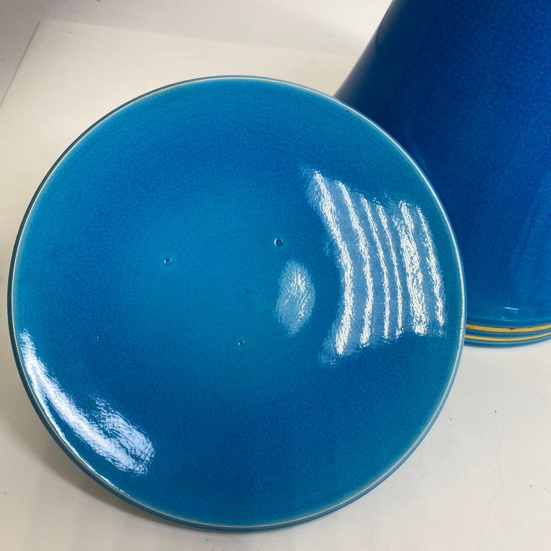 御室窯　浅黄交趾末広水指　共箱　東さ7-1115☆2F