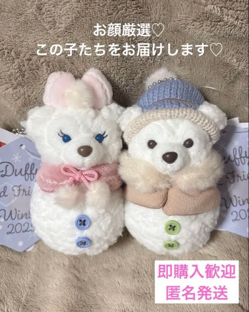 ダッフィー&シェリーメイ 雪だるま ぬいぐるみチャーム 2個セット②