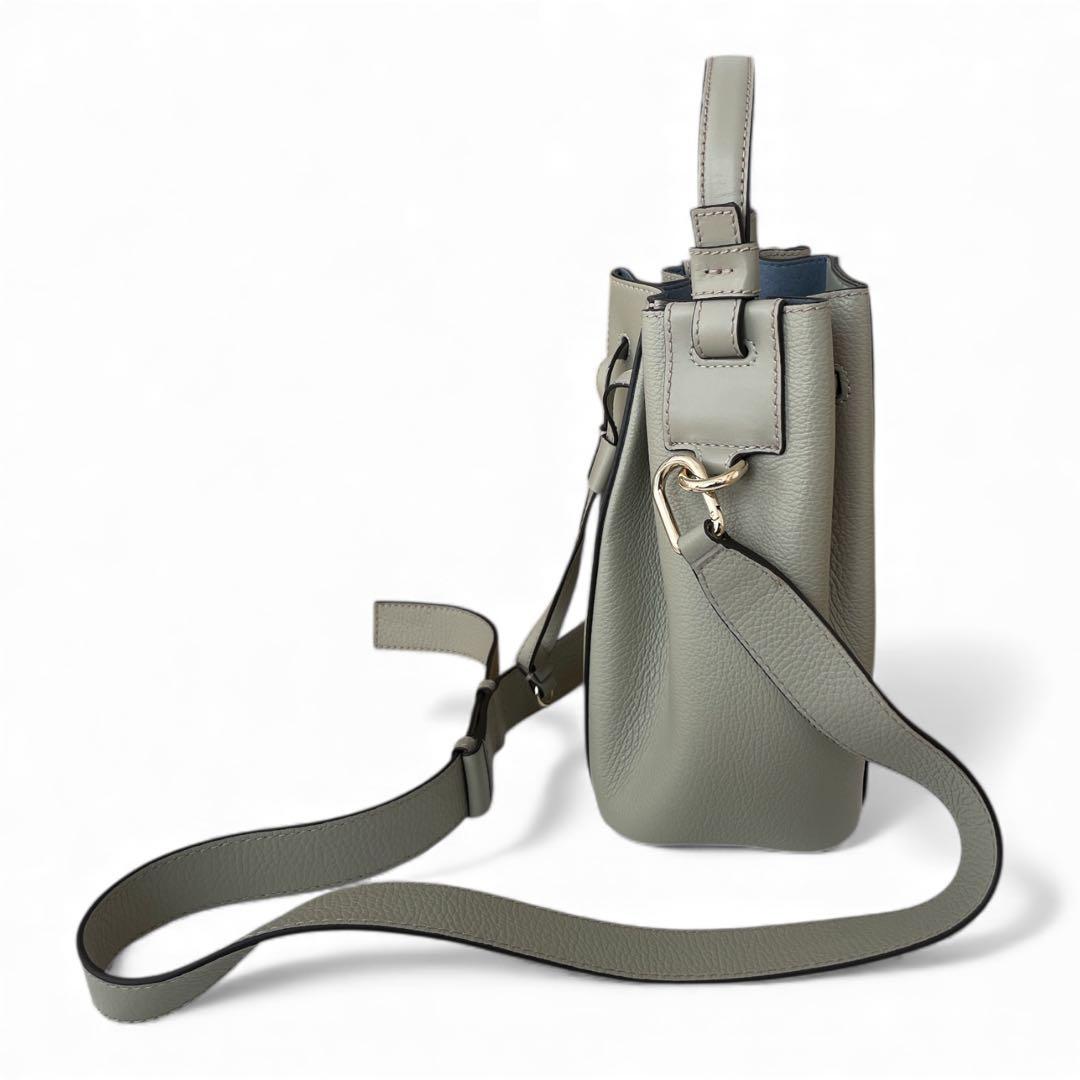 美品　FURLA フルラ　ミアステラ　ハンドバッグ　ショルダーバッグ　グレー