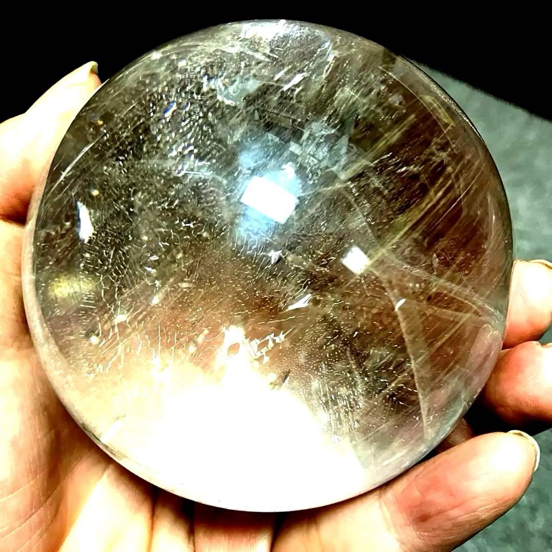 超特大　77mm ゴールドシルバールチルクォーツ　金銀水晶　パワーストーン