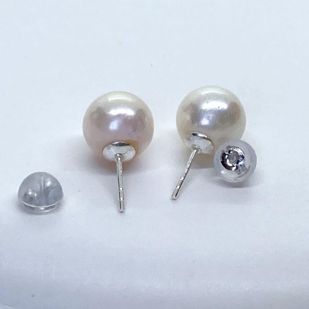大珠9ミリ あこや真珠ピアス 新品 /N1084 アコヤ