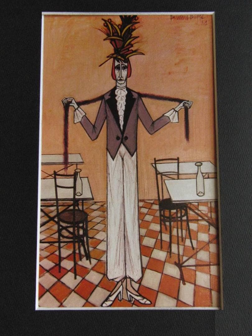 ベルナール・ビュッフェ【Travesti au boa】希少な額装用画集より