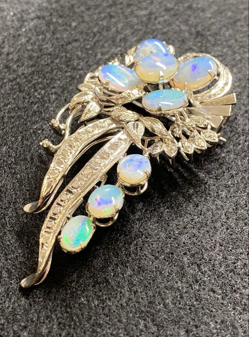 18K刻印　オパールブローチ　12.0g東Y7-0225ア㉜