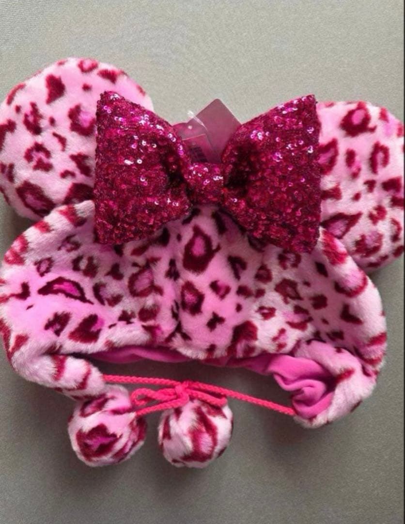 ディズニー　ファンキャップ　ヒョウ柄　豹柄　ピンク　セット　レオパード　ミニー