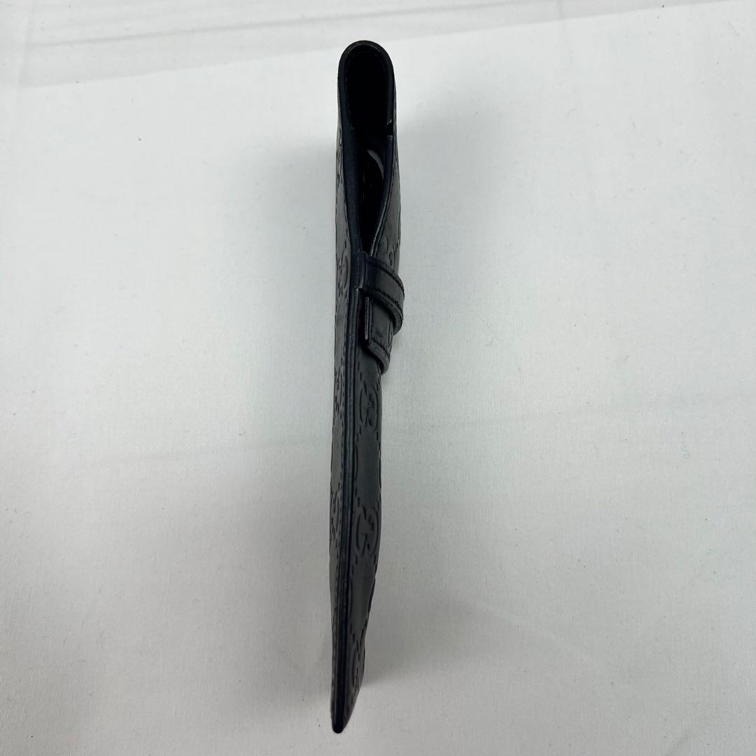 美品 グッチ ペンケース シマレザー GG柄 レザー 本革