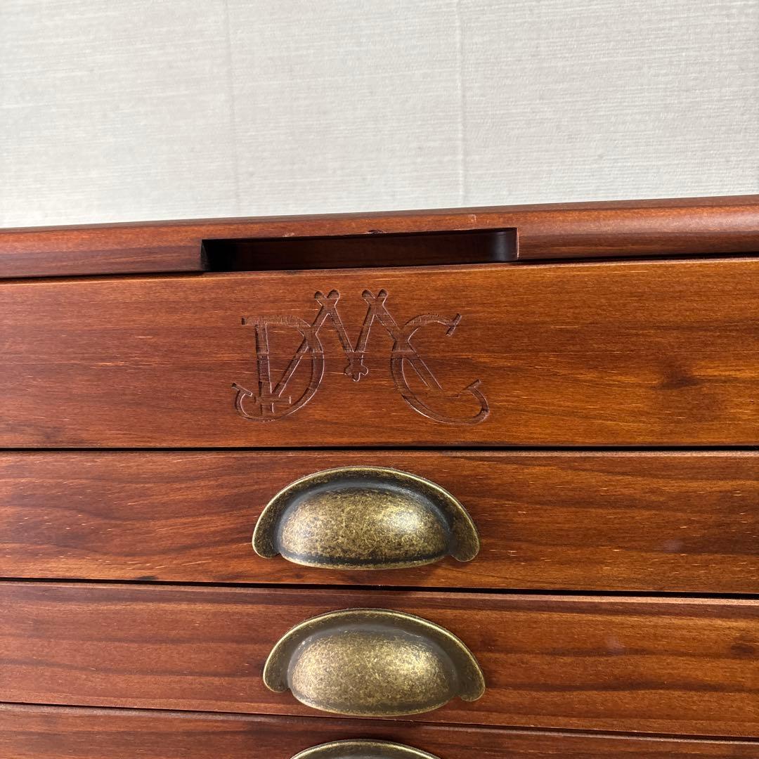 フランス　DMC 裁縫箱　刺繍糸　キャビネット　引き出し　ソーイングボックス