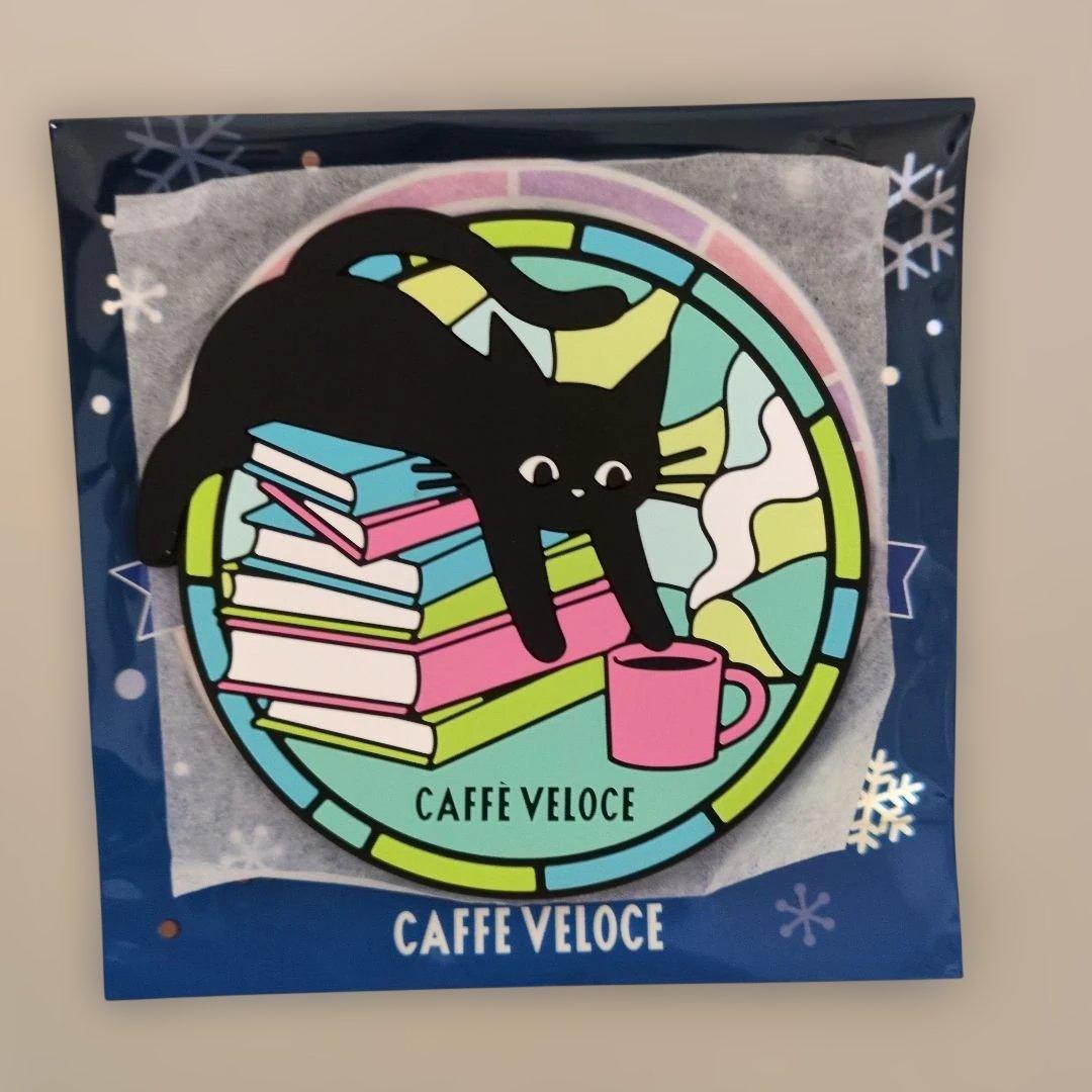 【新品未使用】カフェ・ベローチェ　黒ねこラバーコースター　全種類5枚セット