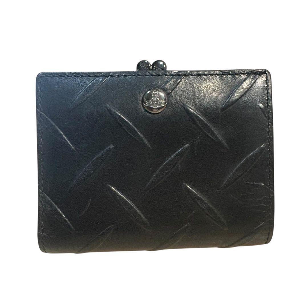 ヴィヴィアンウエストウッド がま口 財布 カット＆スラッシュ 黒 Y2K レザー