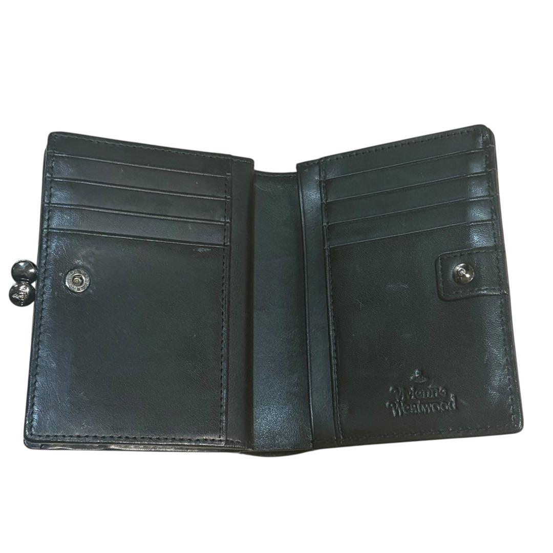 ヴィヴィアンウエストウッド がま口 財布 カット＆スラッシュ 黒 Y2K レザー