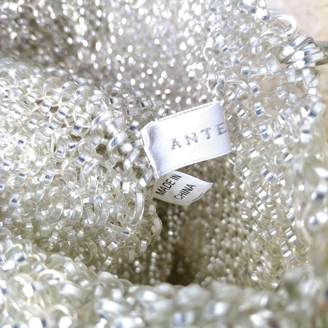 アンテプリマ ワイヤーバッグ シルバー レザー 花 ハンドバッグ