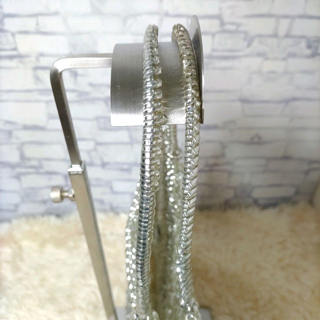 アンテプリマ ワイヤーバッグ シルバー レザー 花 ハンドバッグ