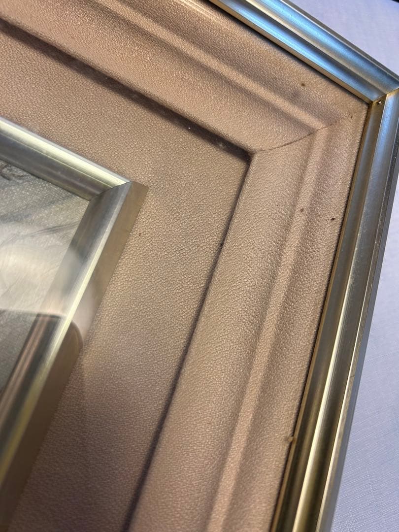 冬の風景 油彩画 金色額縁【尾崎菊信？】