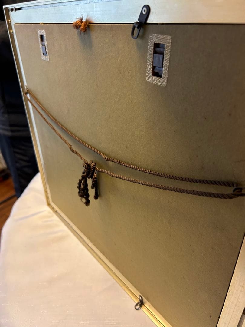 冬の風景 油彩画 金色額縁【尾崎菊信？】