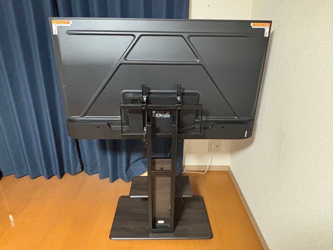 木目調　壁寄せテレビスタンド　KF-950 55型まで　キャスター付き