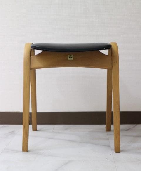 美品 秋田木工 スタッキング スツール チェア 椅子 曲木 ブラック ナチュラル