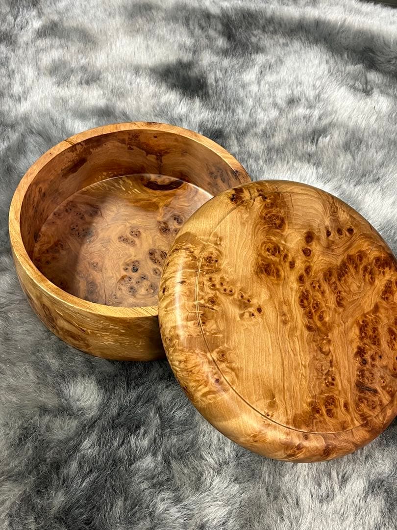 木工芸　北海道旭川　笹原竹一氏 作　茶櫃