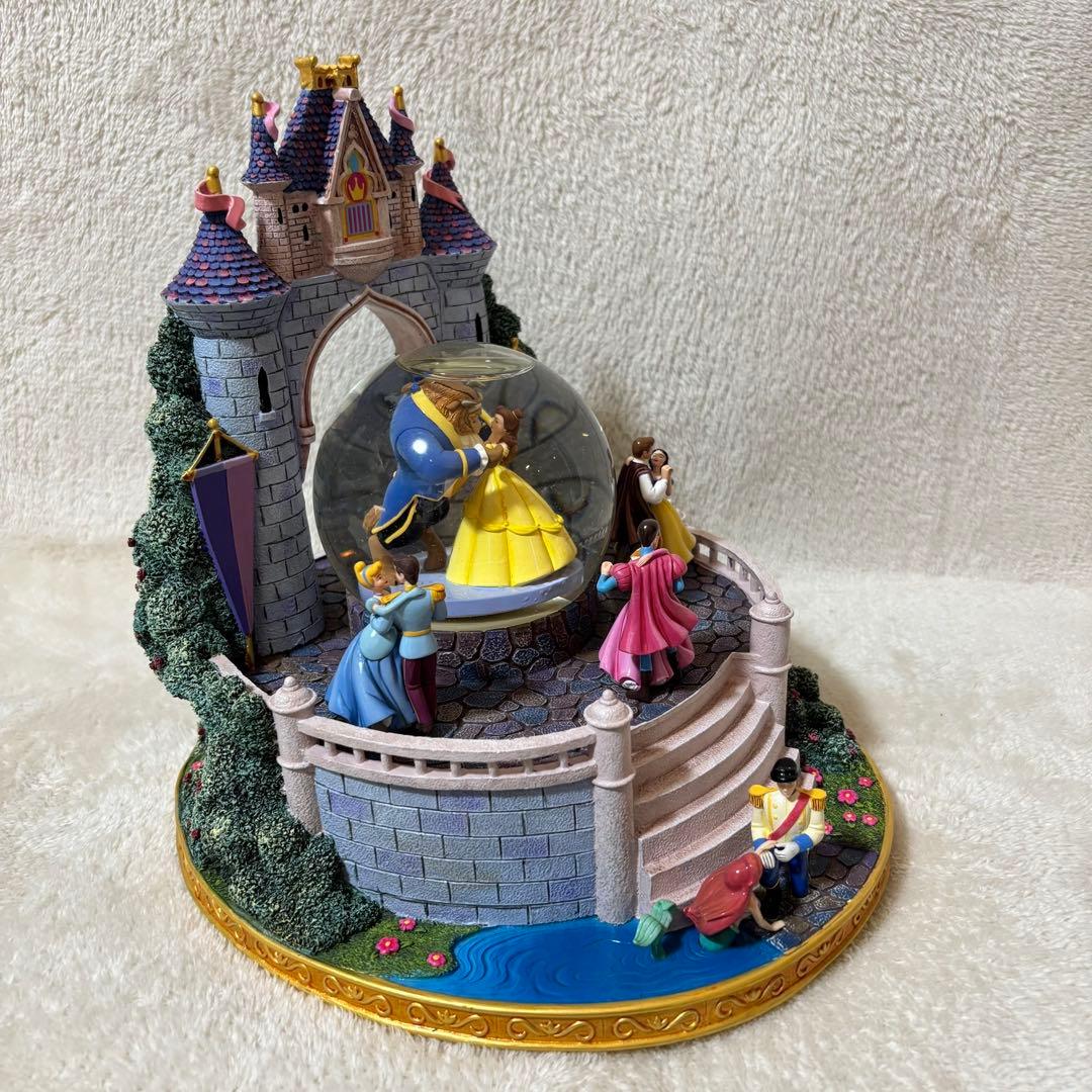 【ほぼ新品】ディズニー スノードーム オルゴール 美女と野獣 プリンセス