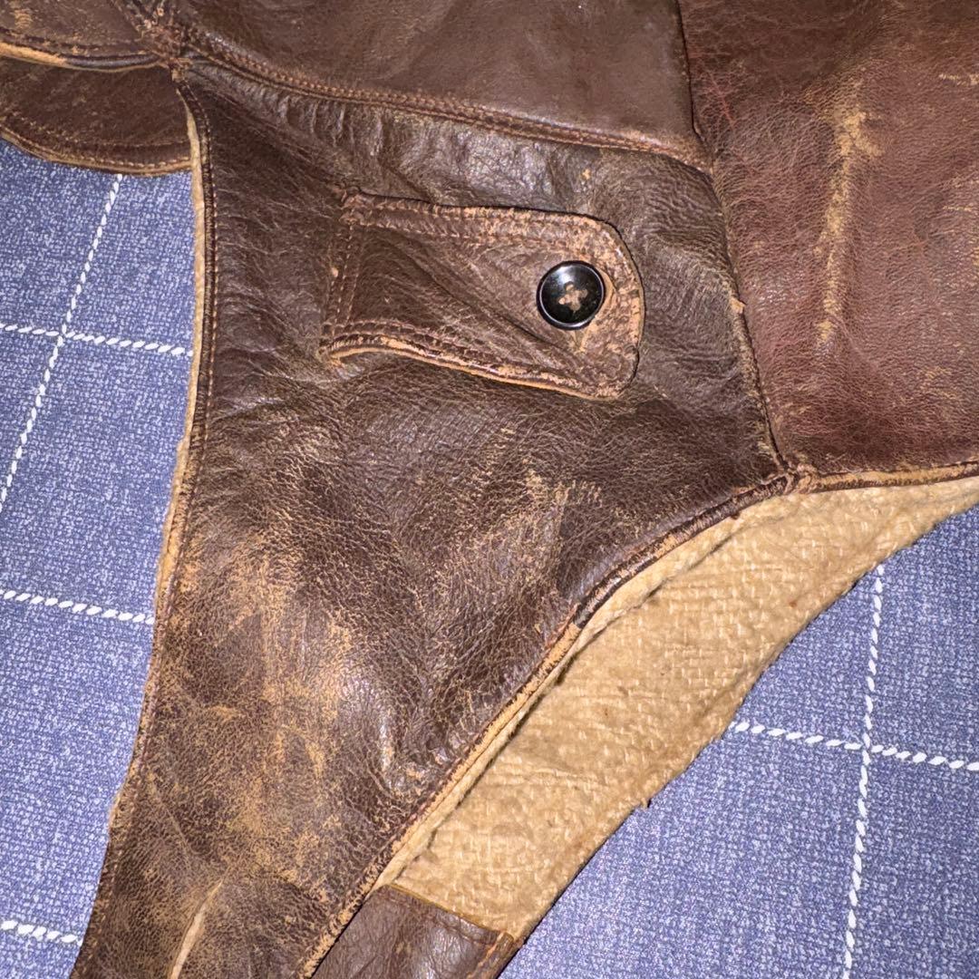 ビンテージ　レザー　フライトキャップ　バイカー