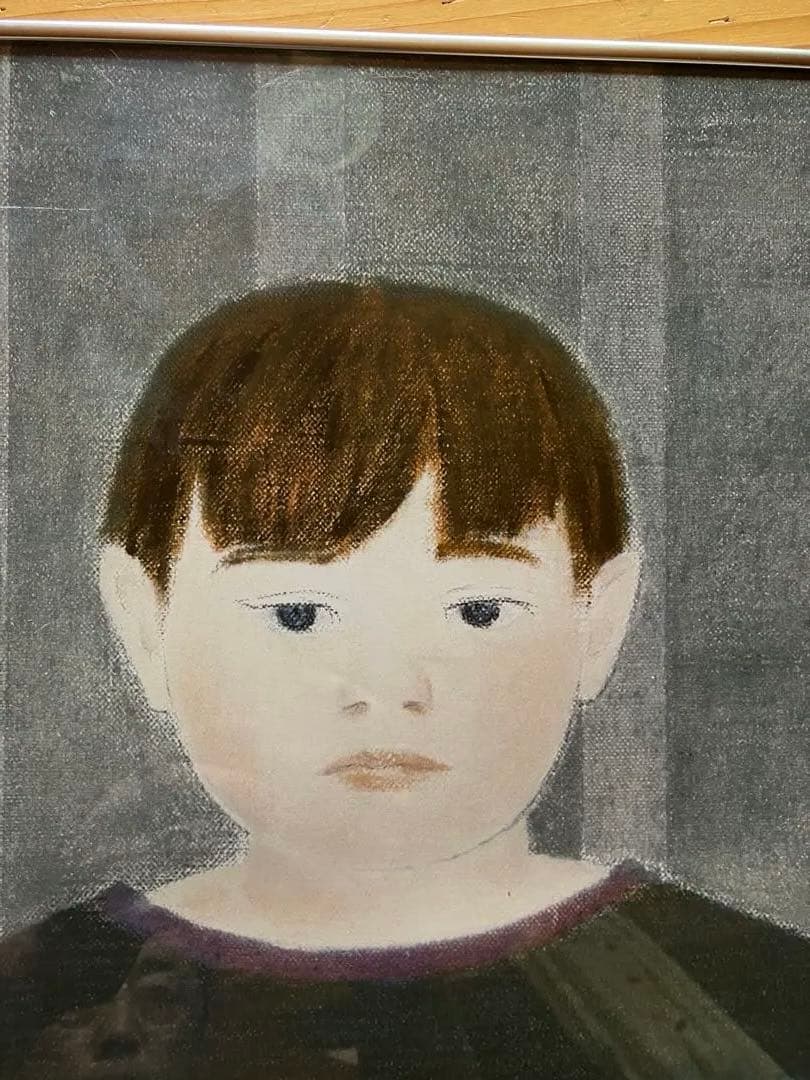 ウィル・バーネット　赤い独楽　展覧会ポスター　複製プリント　アルミ額装