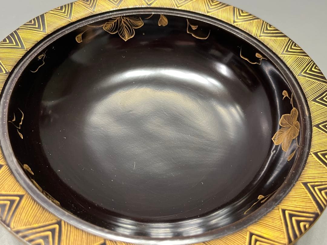 時代　極上　輪島塗　沈金蒔絵　蓋付き煮椀　四客　木製