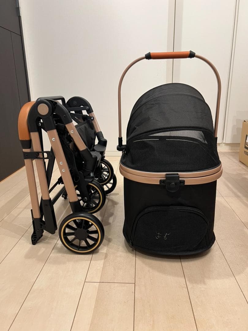 【新品・未使用】ペットカート 黒 分離型 犬猫 バギー 耐荷重20㎏ 折畳み
