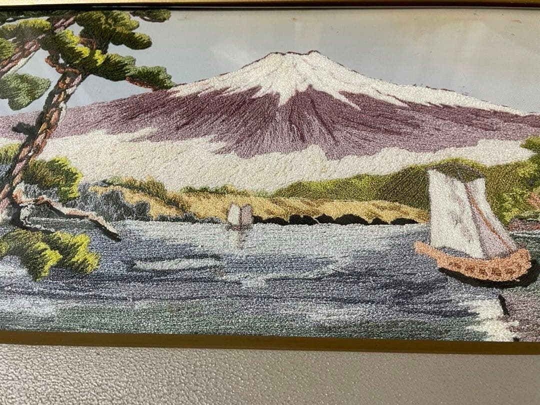 希少額縁付き　富士山　刺繍アート