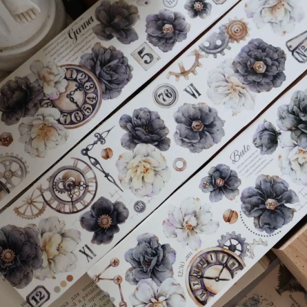 壹洱原创《烟墨白》海外マスキングテープ　マステ 【2375】