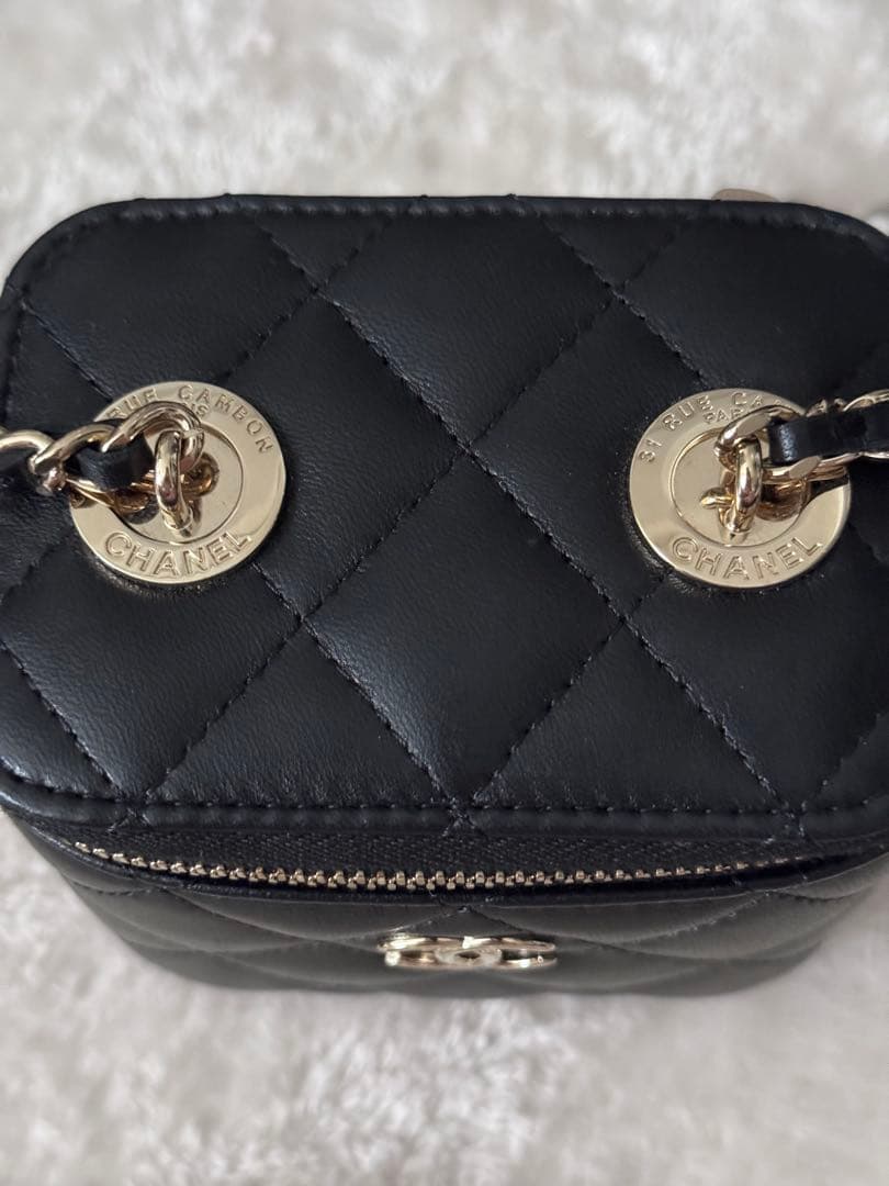 CHANEL パールミニバニティブラック レザー バック