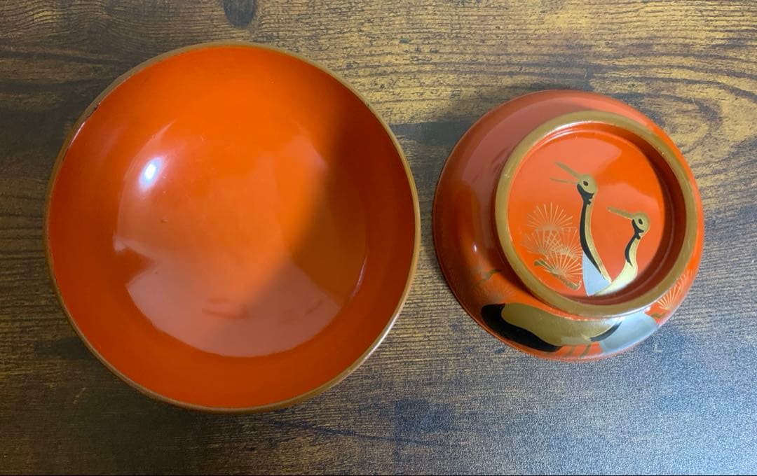 金彩蒔絵　木製漆塗吸物椀　10客　大きめ　時代物