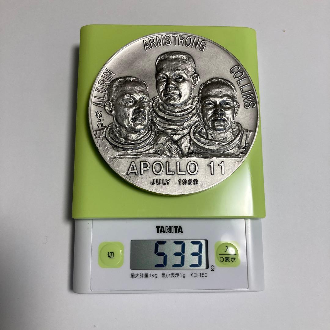 アポロ11号 月着陸記念メダル 純銀製 1969