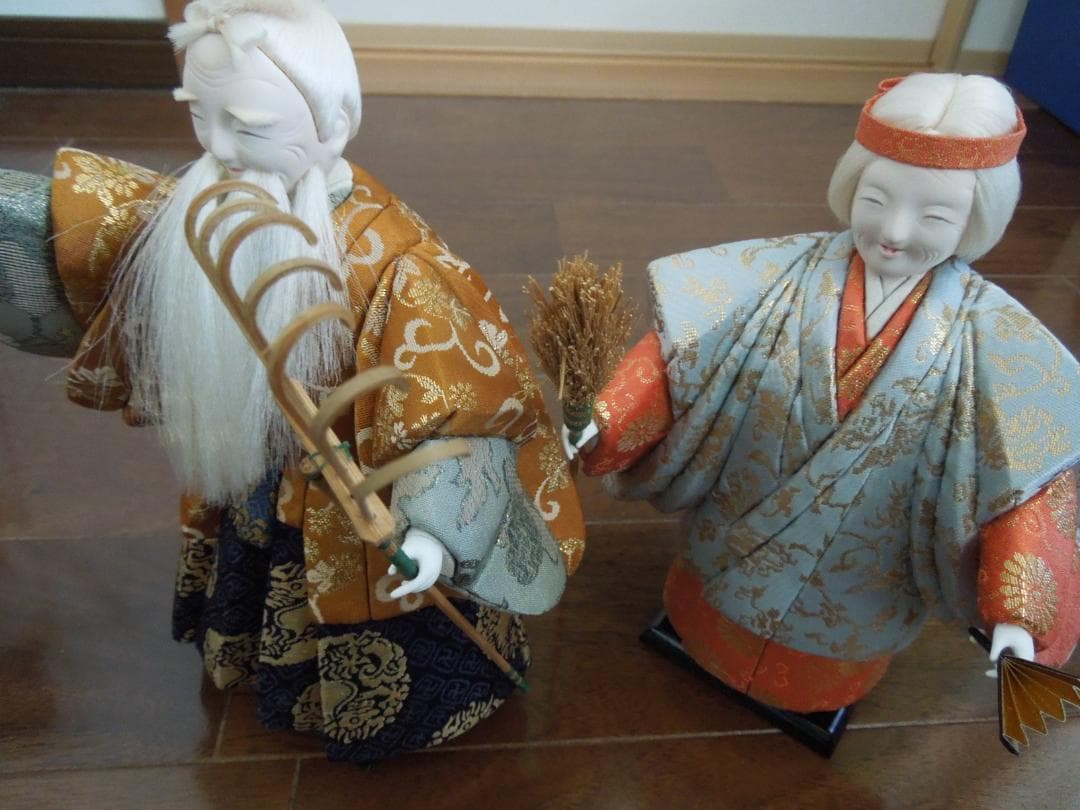 古今人形　高砂　 真多呂作　伝統工芸　 ディスプレイケース付き