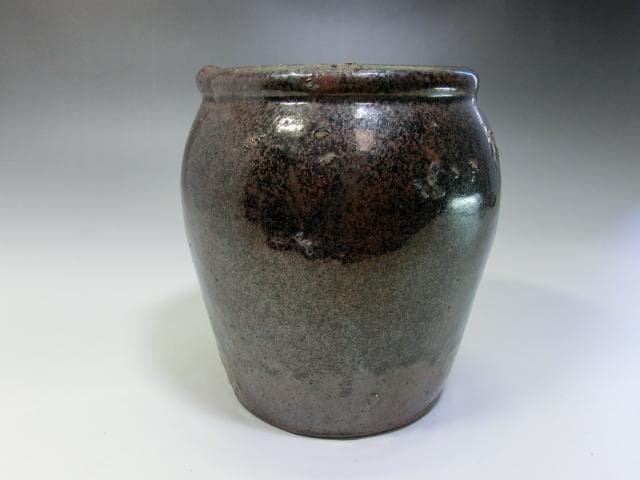 壷■古いお歯黒壷 江戸期 越前焼 古越前 鉄漿壷 水差し 水注 時代物 骨董品■