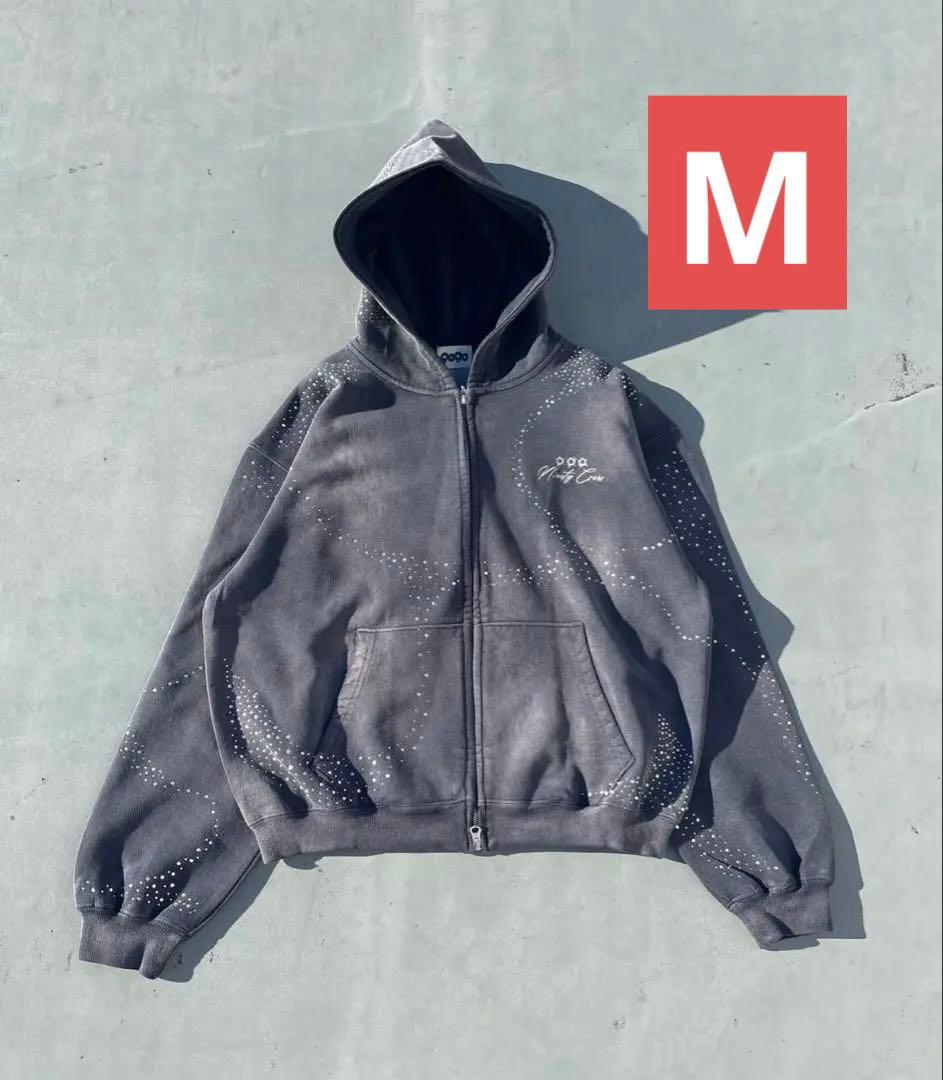 トップス Bullet Logo Rhinestone Zip Hoodie