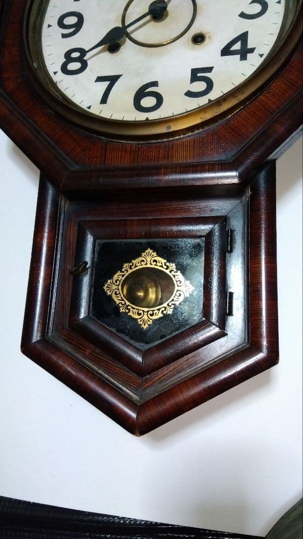 レトロ　MEIJI CLOCK 八角時計　柱時計　ボンボン時計　明治時計