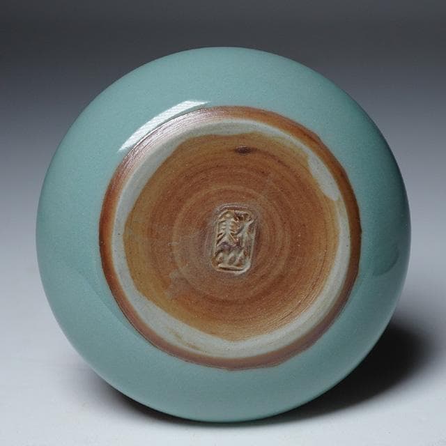 諏訪蘇山　青磁丸香合　共箱　茶道具　炉用