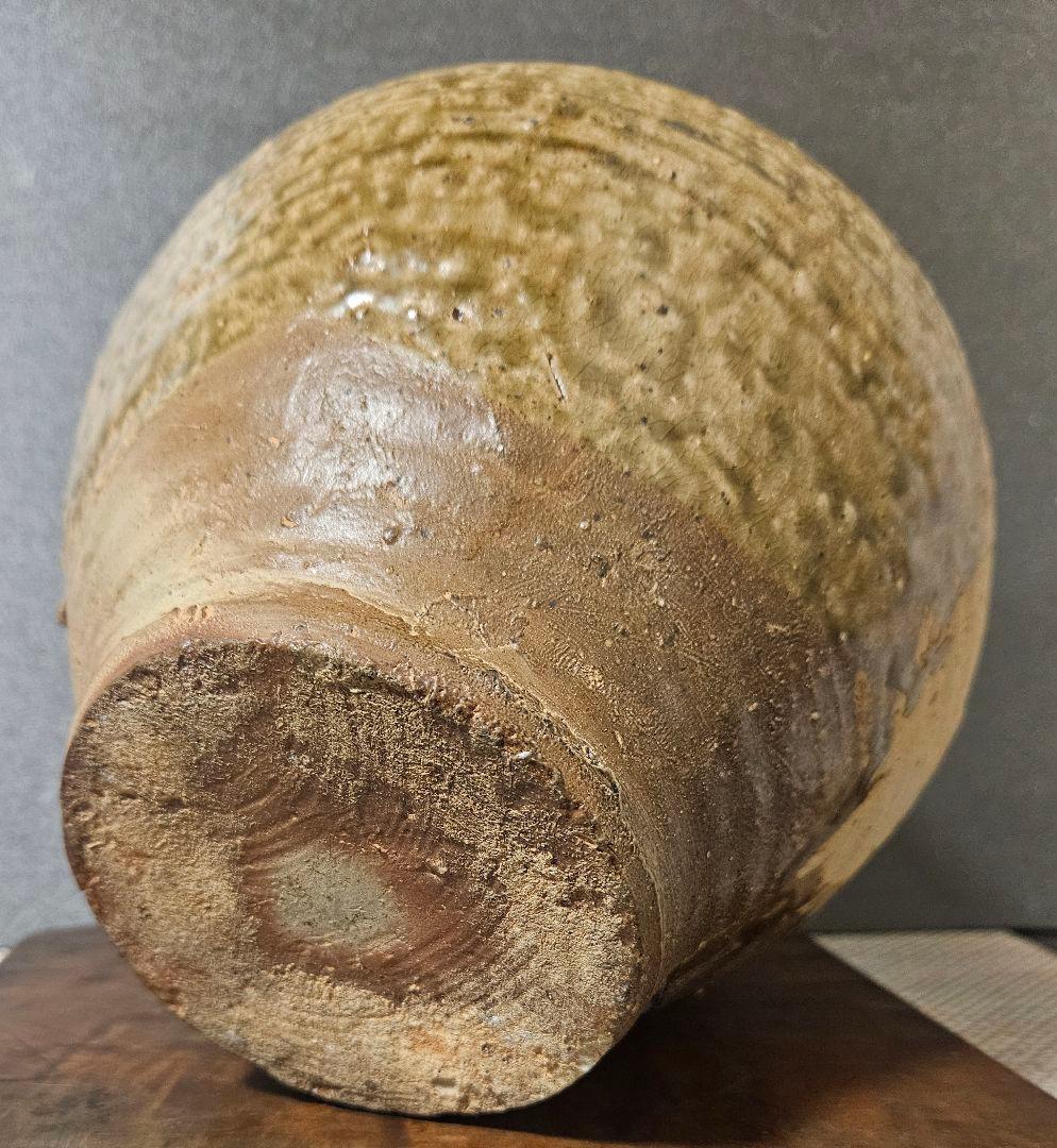 中国古陶磁器　古代中国陶器　中国古代壺 越州窯青磁　双耳大壺　高　約27.1cm