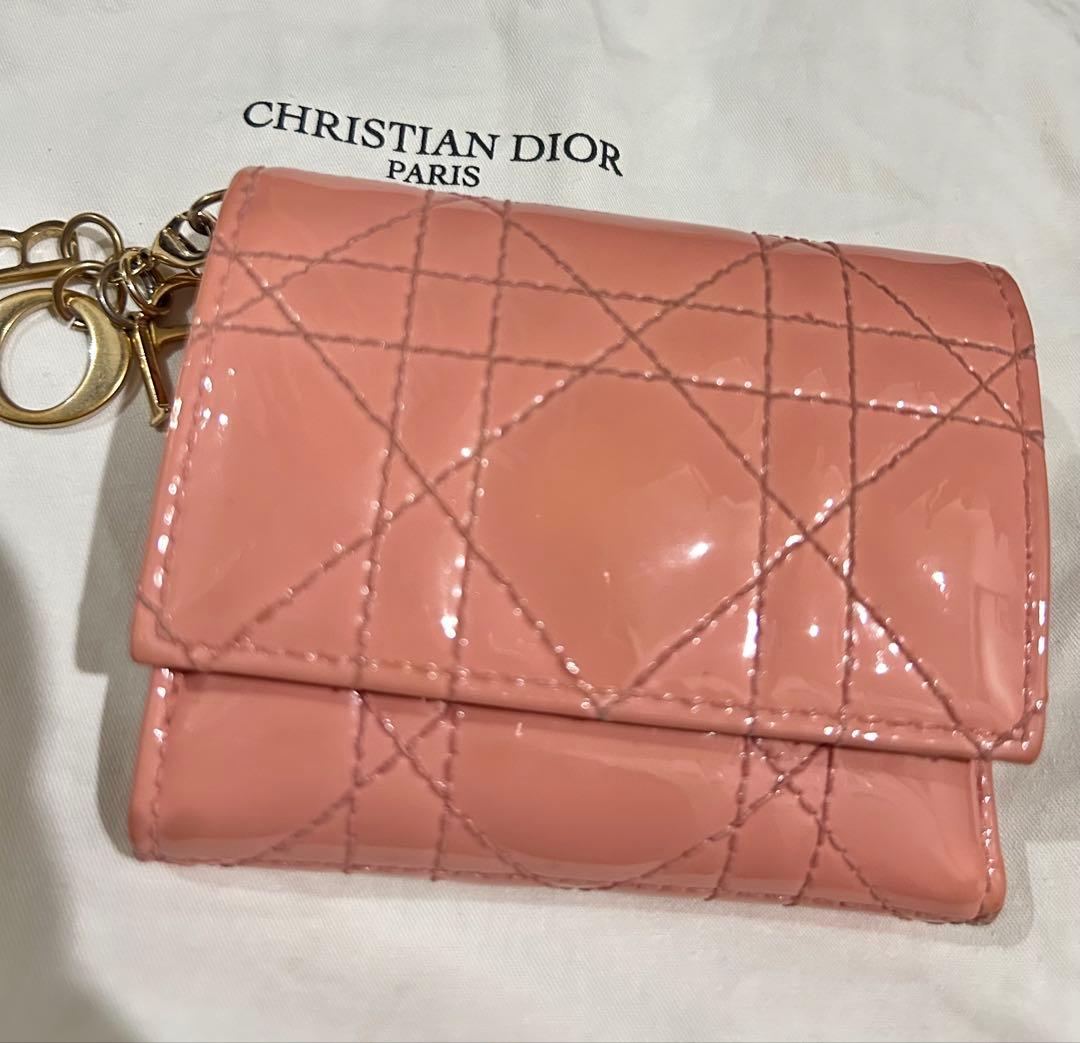 Dior ピンク 三つ折り財布