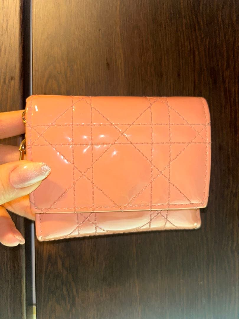 Dior ピンク 三つ折り財布