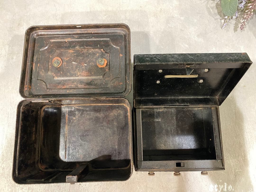 年代物 手提げ金庫 セット アンティーク ビンテージ 昭和レトロ 当時物 希少