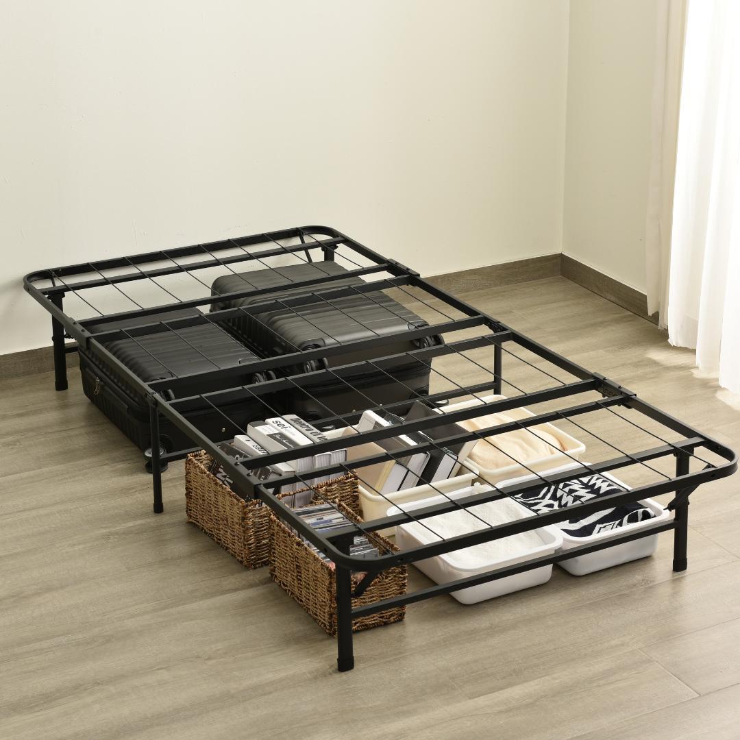 赤字価格！パイプベッド 折りたたみベッド シングル 組立簡単 （S）BLACK