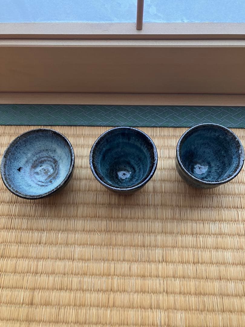 陣ヶ森窯　鈴木照雄　ぐい呑み　3個セット　民藝