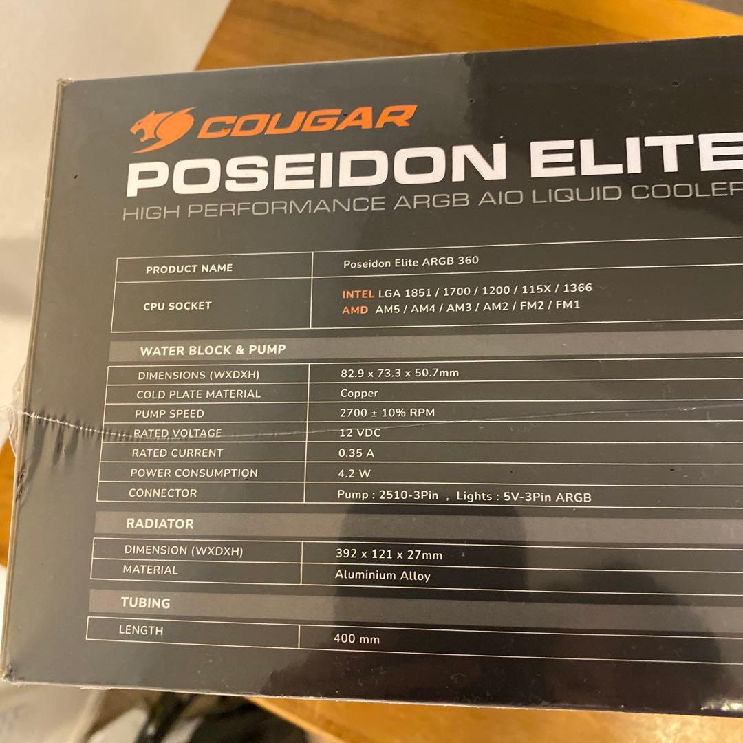 PC用ファン・クーラー COUGAR POSEIDON ELITE ARGB 360