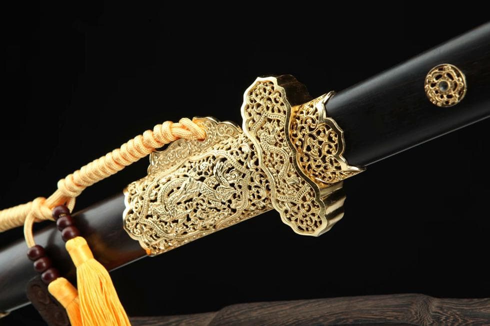 メッキ精竜唐刀 模造刀 居合刀 武士道 武具 漢剣 唐刀 龍泉剣 手鍛造打