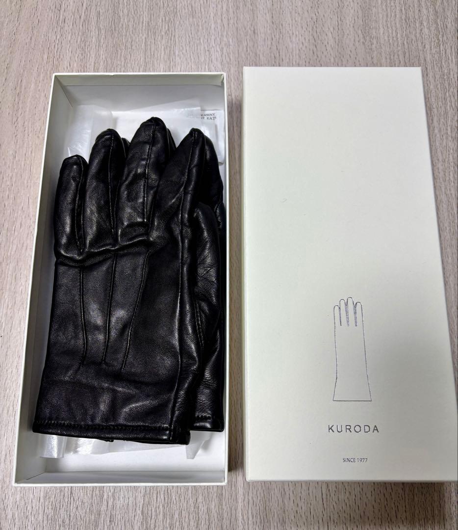 KURODA Italian Sheepブラック 羊革 手袋 24cm 日本製