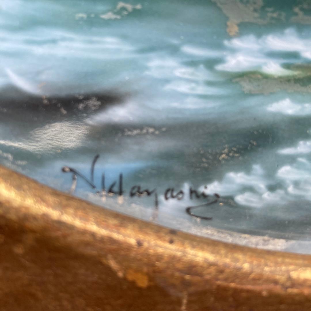 オールドノリタケ￼ 帆船　林直三筆　飾皿　やじろべ印(高級品) 1912〜40年