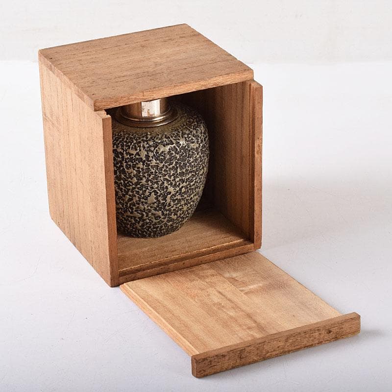 茶道具　備前焼　青備前　森陶岳造　茶壷　共箱　V　R8405