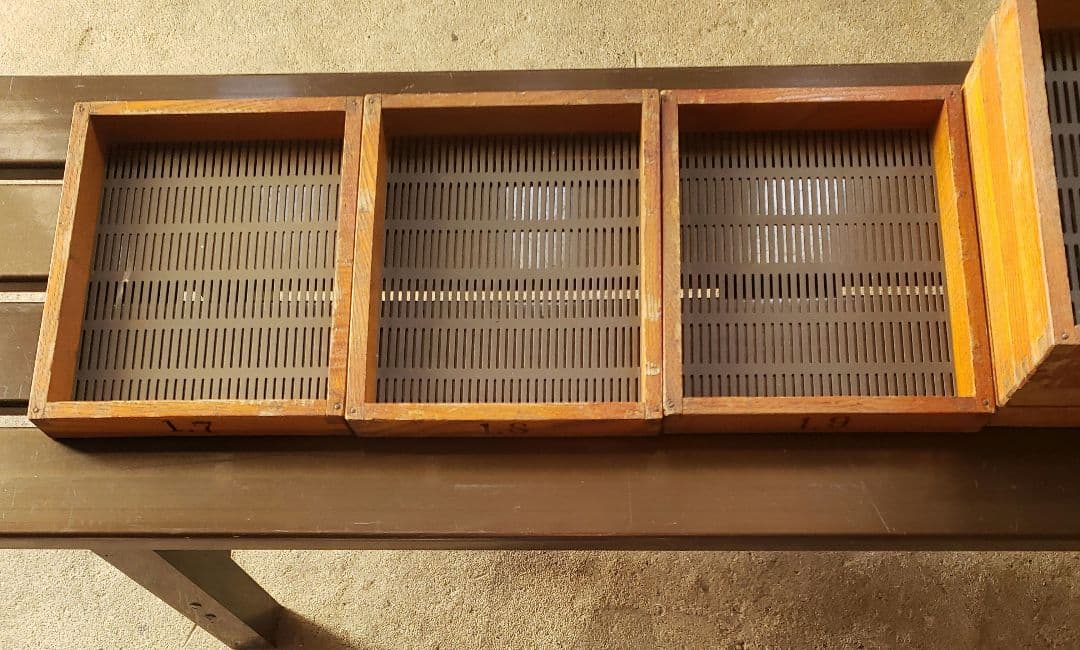 レトロ 木製枠 真鍮網 手篩い 7種set